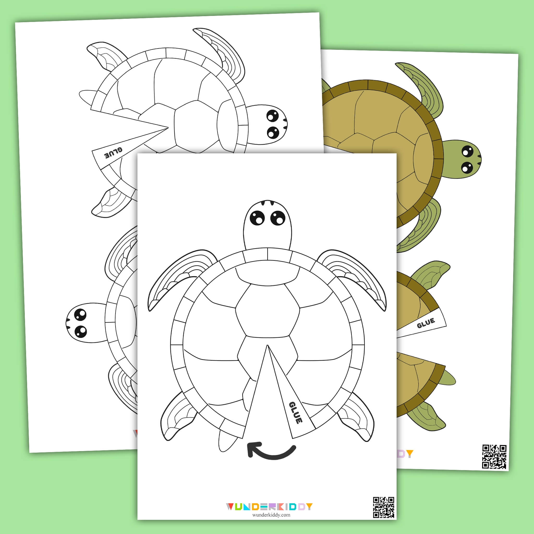 Free Printable Turtle Craft Template For Preschool Art Project