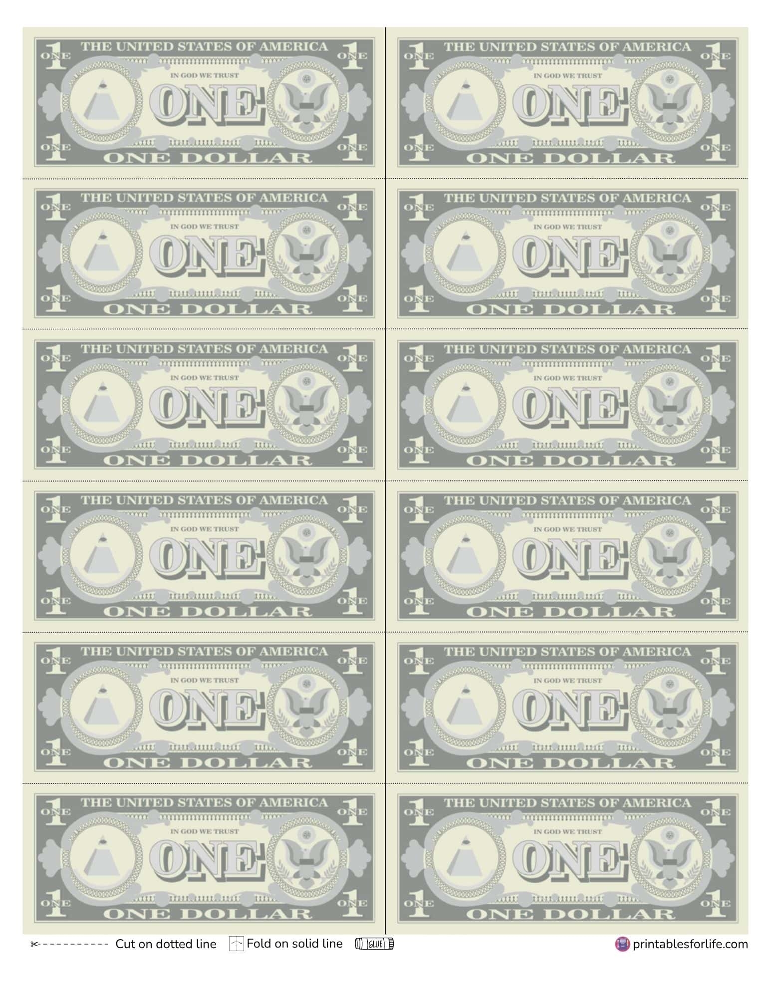 printable money sheets