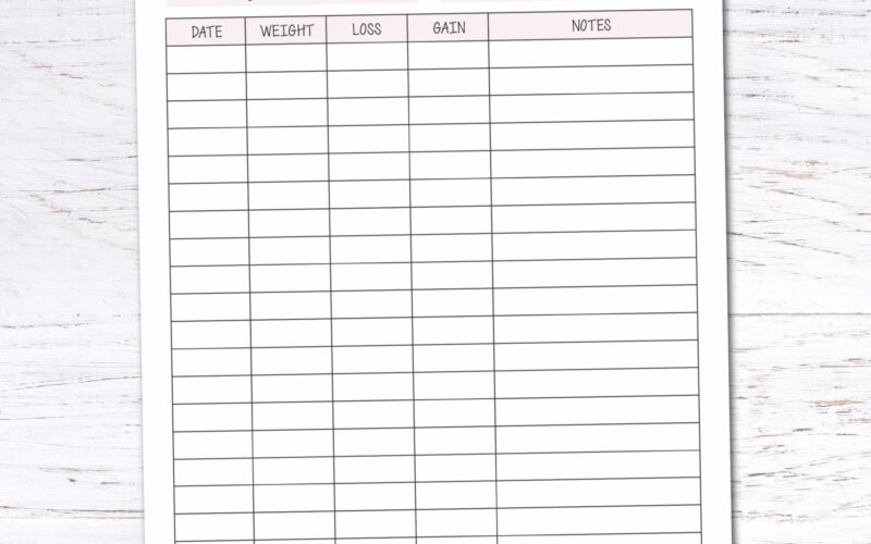 Free Printable Weight Loss Tracker Krafty Planner