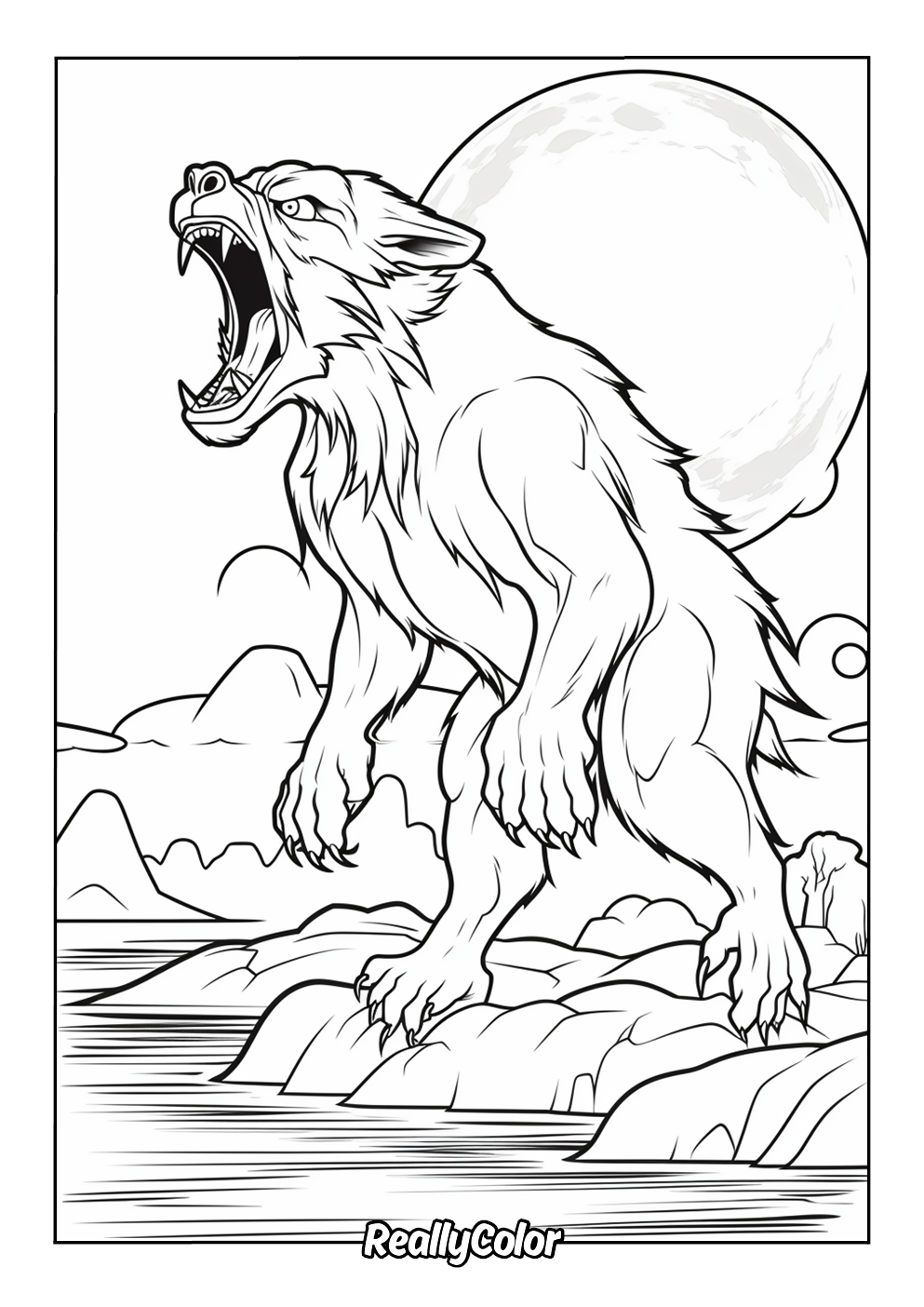 Free Printable Werewolf Coloring Pages