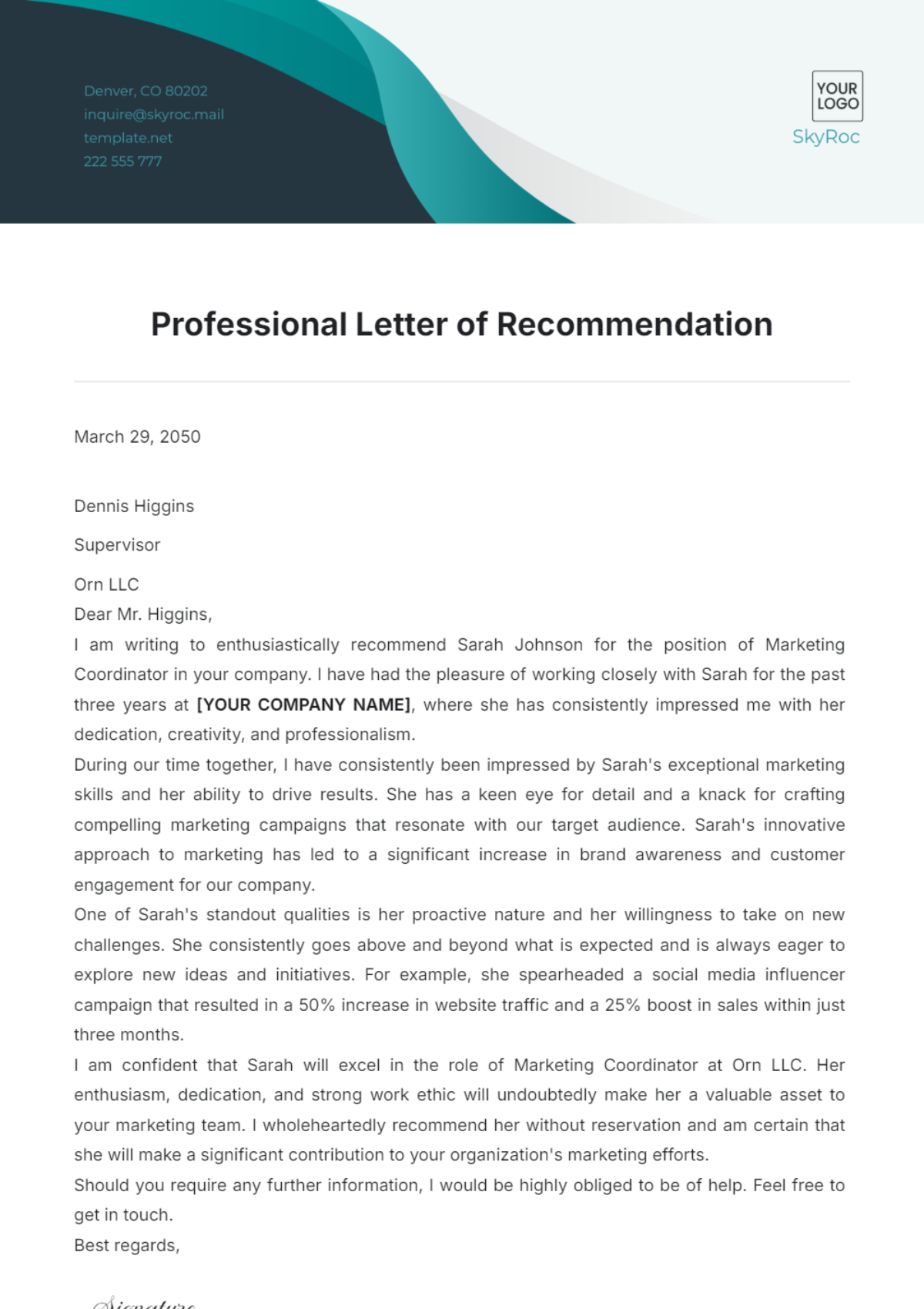 Free Recommendation Letter Templates Editable And Printable Free Recommendation Letter Templates Editable And Printable