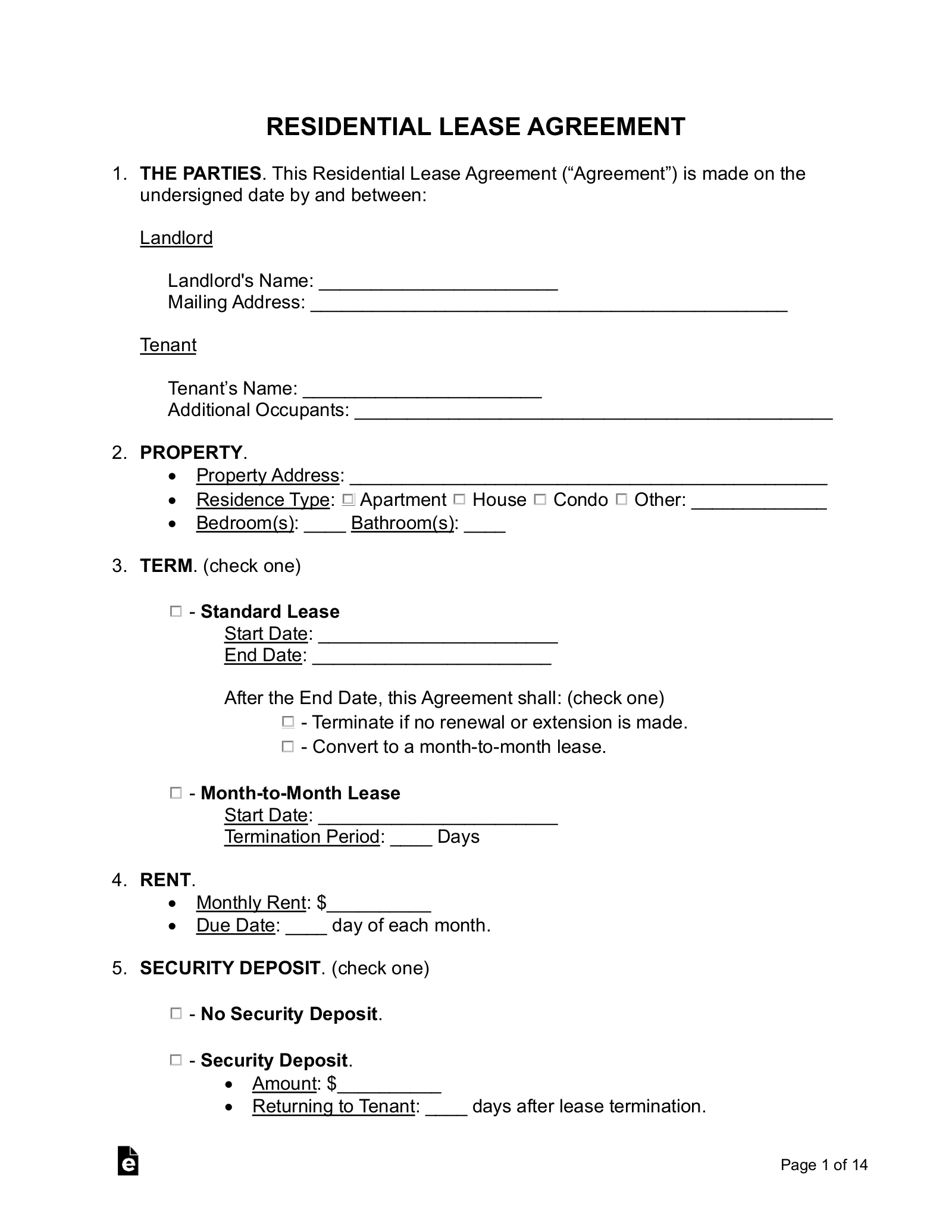 Free Rental Lease Agreement Templates 15 PDF Word EForms Free Rental Lease Agreement Templates 15 PDF Word EForms