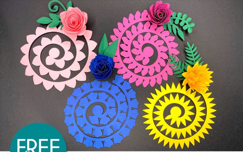 Free Rolled Flower SVG Templates Creative Vector Studio