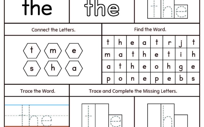 FREE Sight Word The Printable Worksheet MyTeachingStation