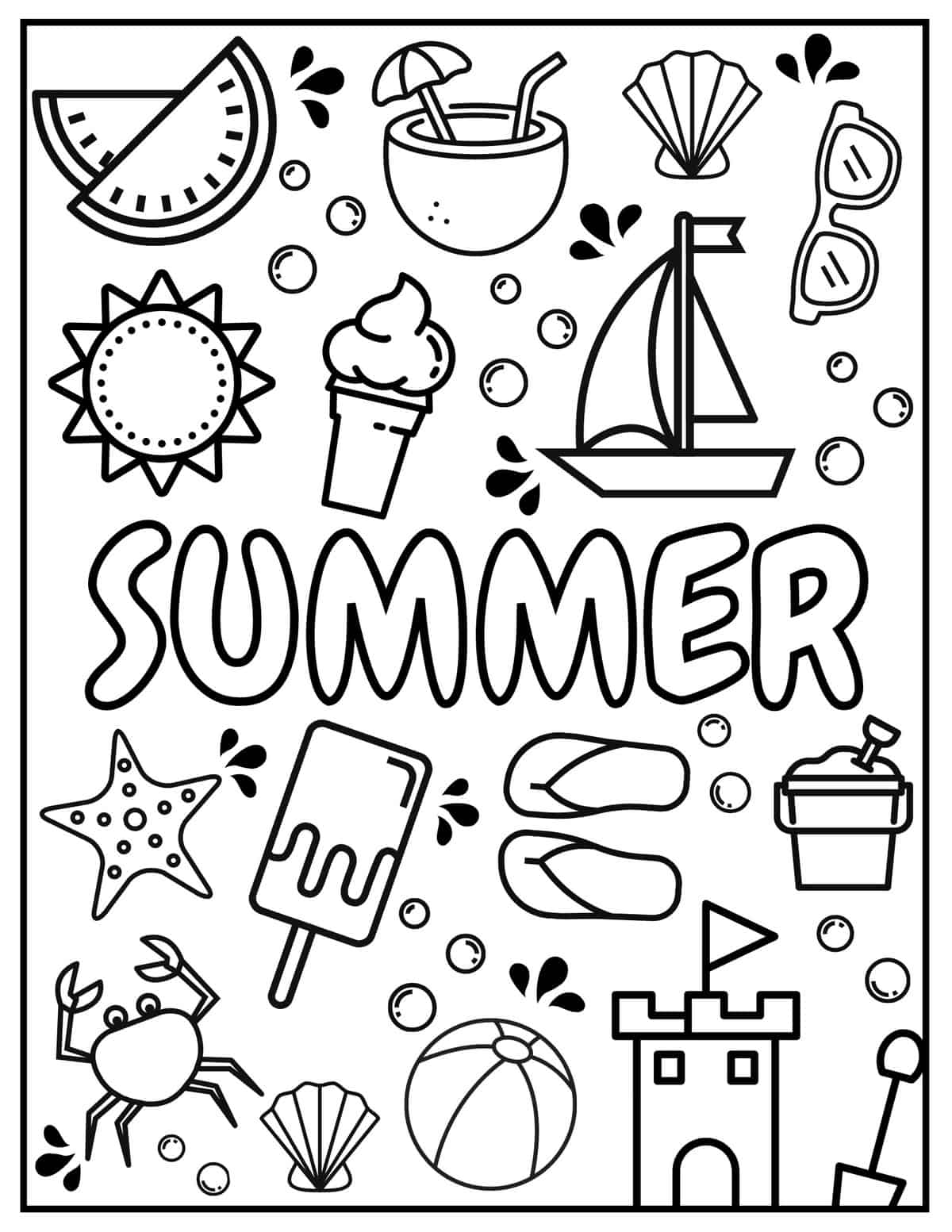 Free Summer Coloring Sheets Discount