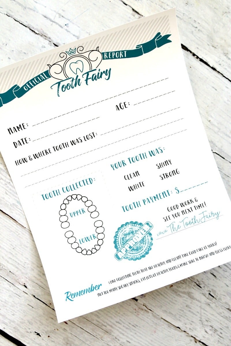 tooth fairy letter free printable