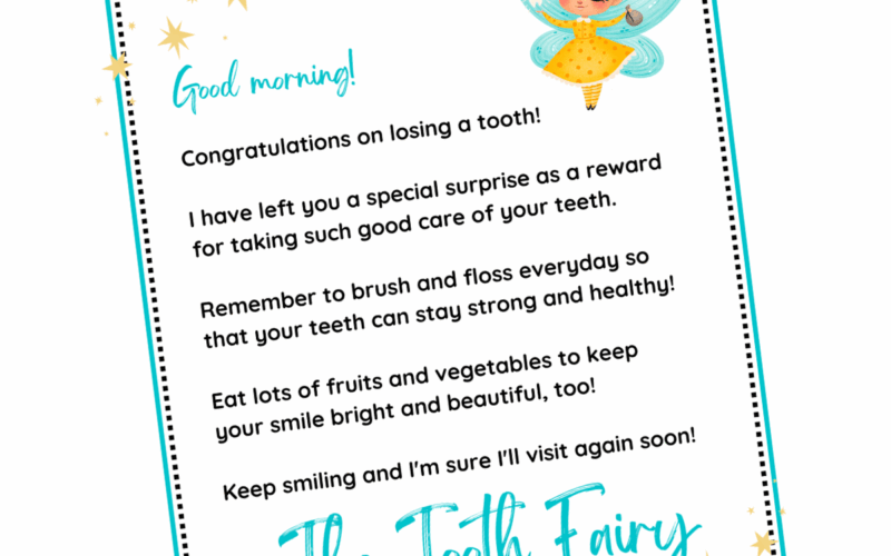 Free Tooth Fairy Letter Printable Your Kid Will Love