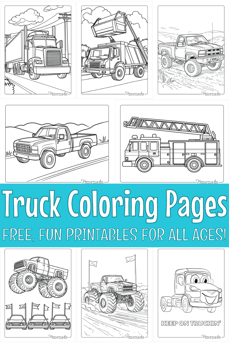 truck coloring sheets printable
