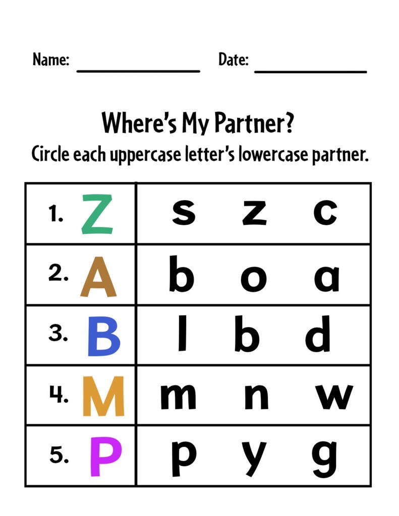 letter recognition printables