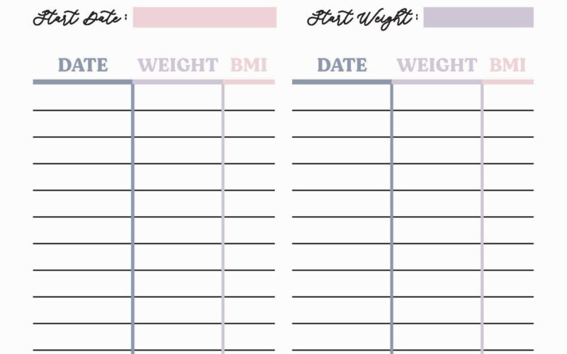 Free Weight Loss Tracker Printable Savor Savvy