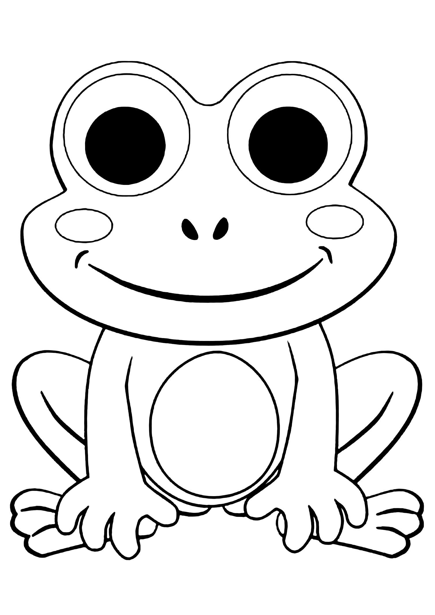 Frog Coloring Page Drawing Style Of A Lonely Frog To Color Frog Coloring Pages