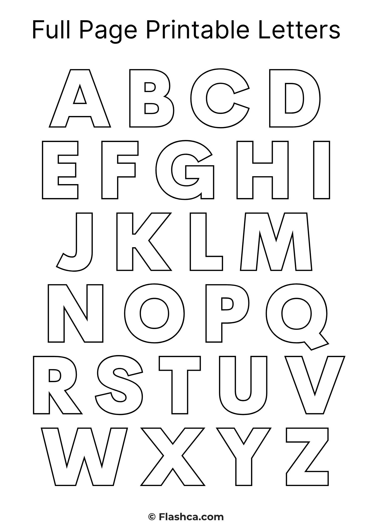 Full Page Printable Letters A Z 