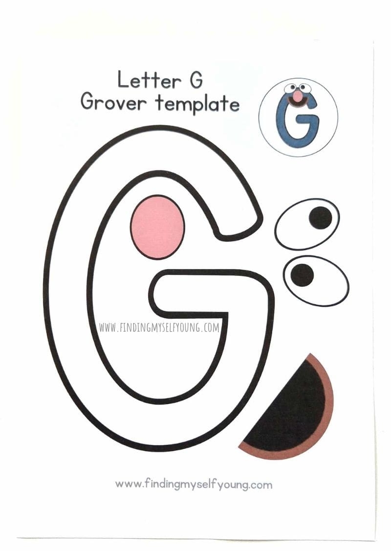 G Is For Grover Letter G Craft Finding Myself Young