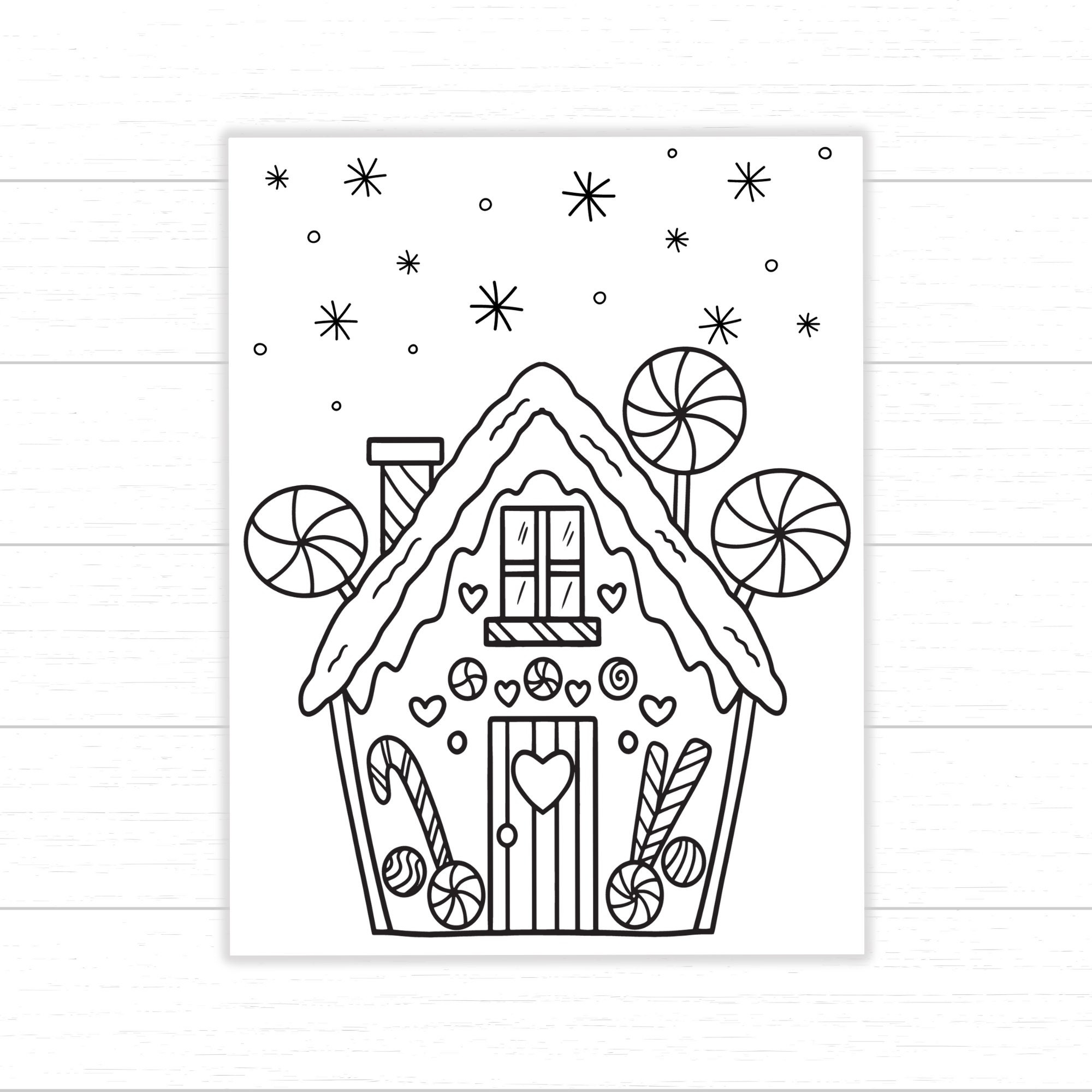 gingerbread house coloring sheets printables