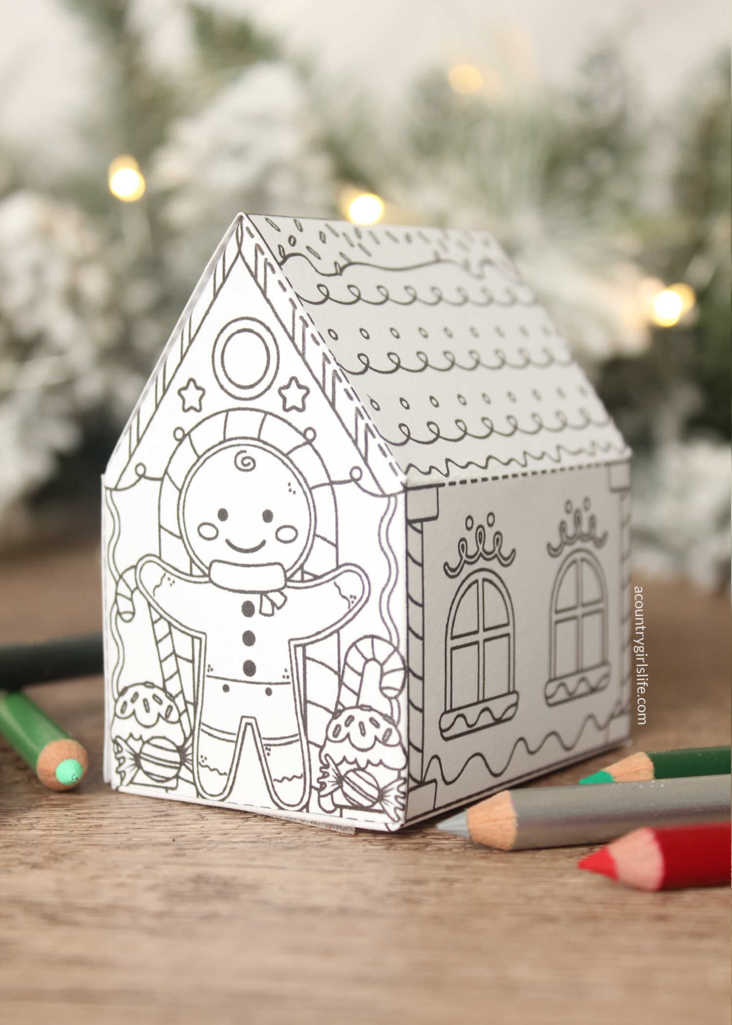 free printable gingerbread house template