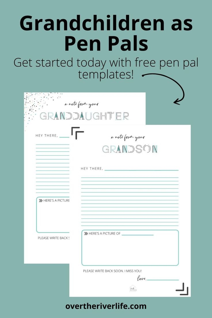 Grandchildren As Pen Pals Free Pen Pal Templates
