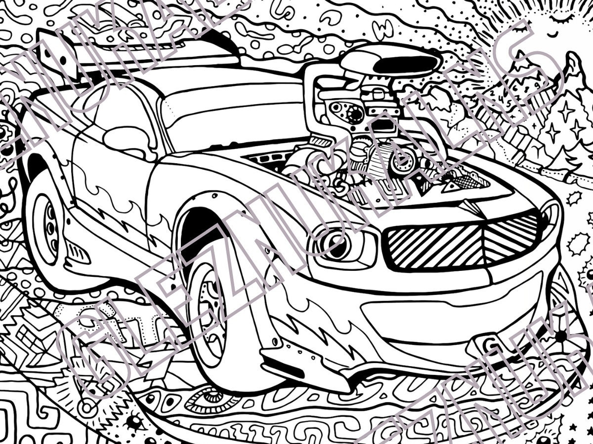 Hand drawn Muscle Cars Coloring Pages With 33 Detailed Designs Digital Download Printable Adult Coloring Book PDF Original Artist Etsy