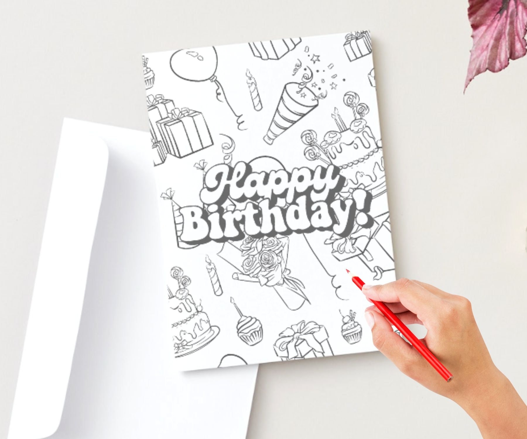 HAPPY BIRTHDAY Printable Folding Coloring Card Bonus Coloring Page Etsy HAPPY BIRTHDAY Printable Folding Coloring Card Bonus Coloring Page Etsy