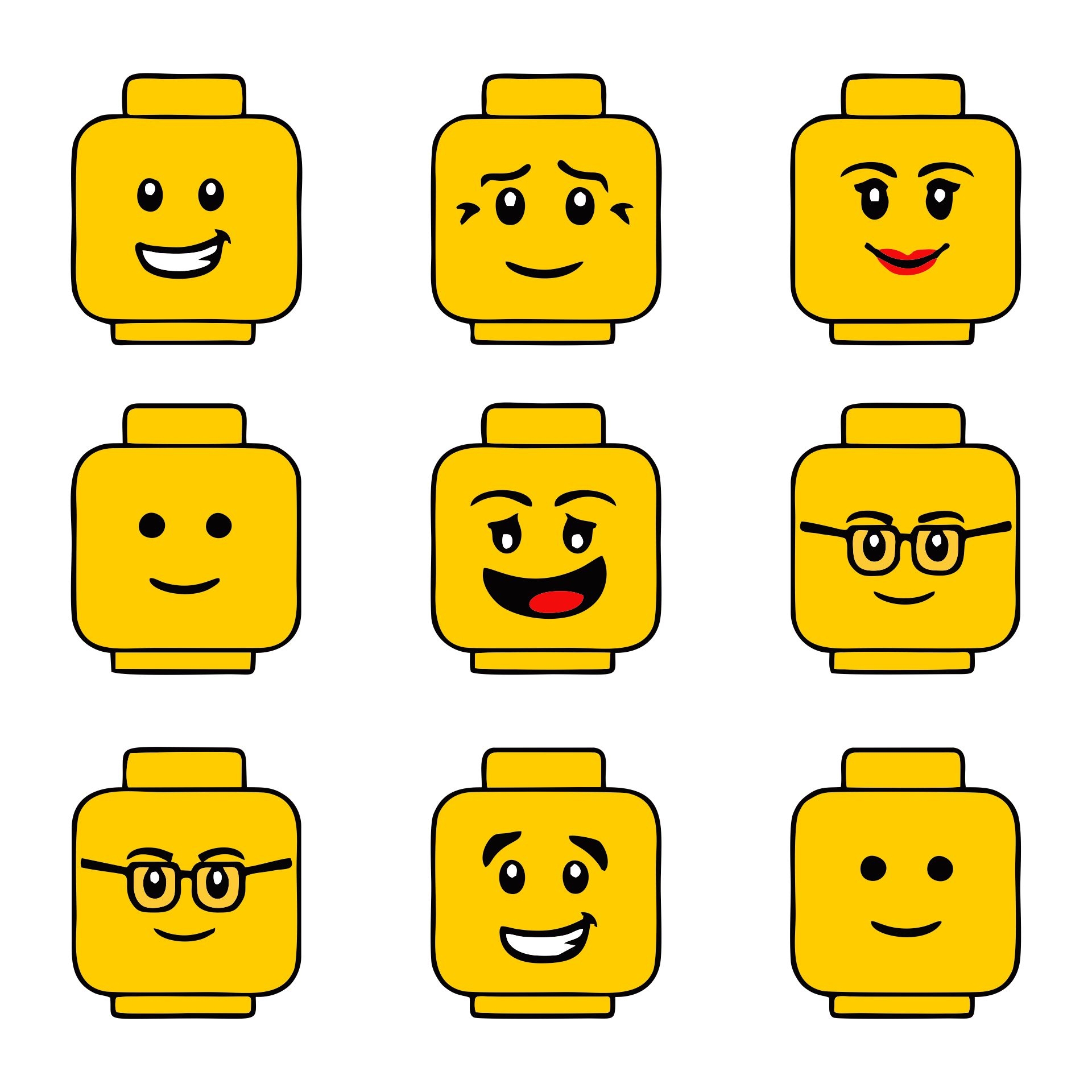 Head Template 10 Free PDF Printables Printablee Lego Head Lego Faces Lego Birthday Party