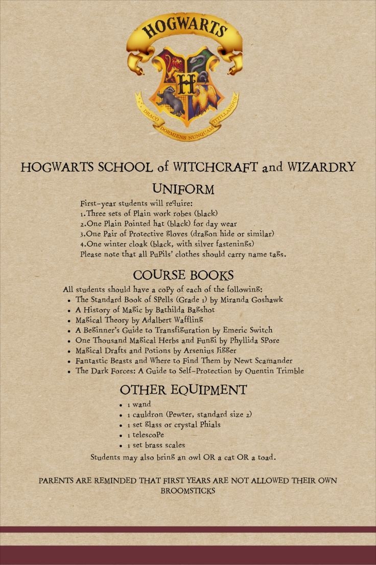 hogwarts acceptance letter printable