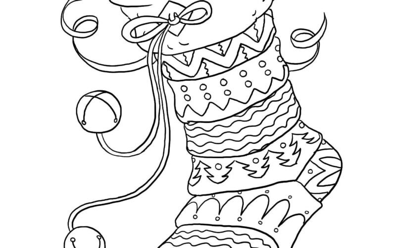 Holiday Coloring Pages Printable Coloring Pages Holiday Party Activity Kids Coloring Pages Holiday Stocking Coloring Page Festive Etsy