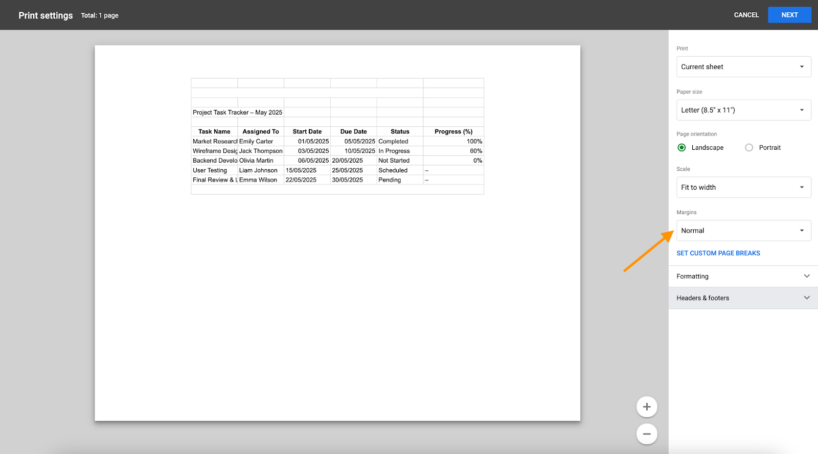 How To Set The Print Area In Google Sheets The Jotform Blog