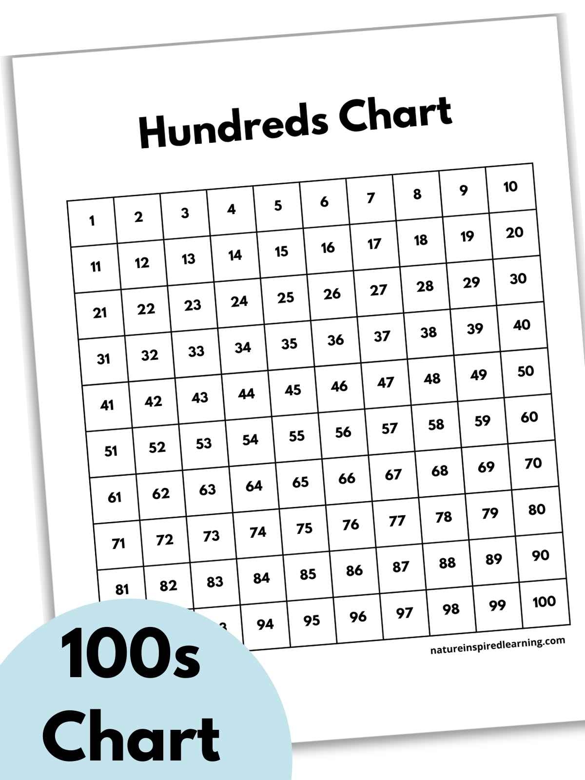 hundreds chart printable