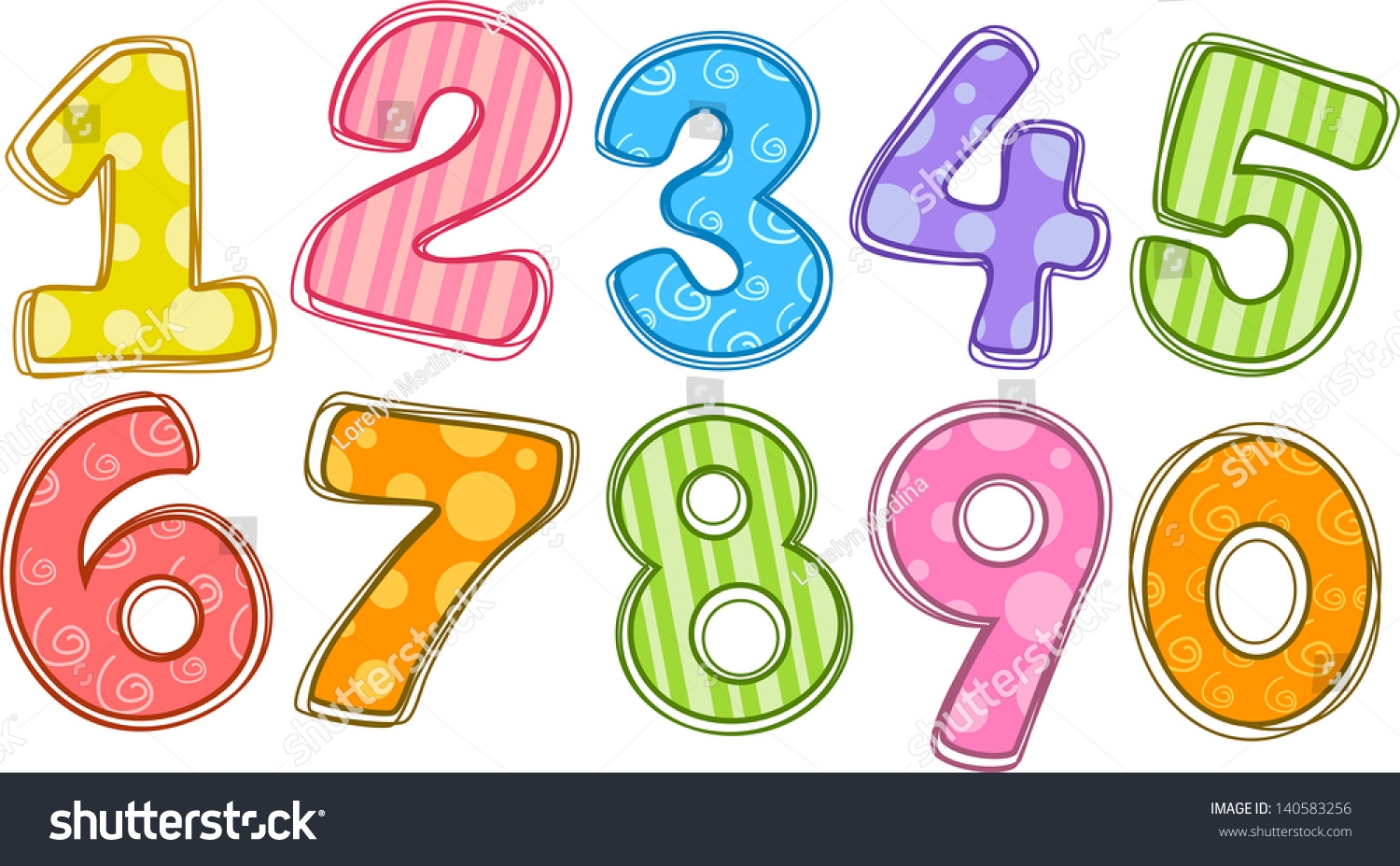 Illustration Colorful Numbers Stock Vector Royalty Free 140583256 Shutterstock