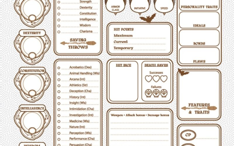 Immerse Yourself In Adventure Ultimate Dnd Character Sheet Downloadable And Stylish Etsy