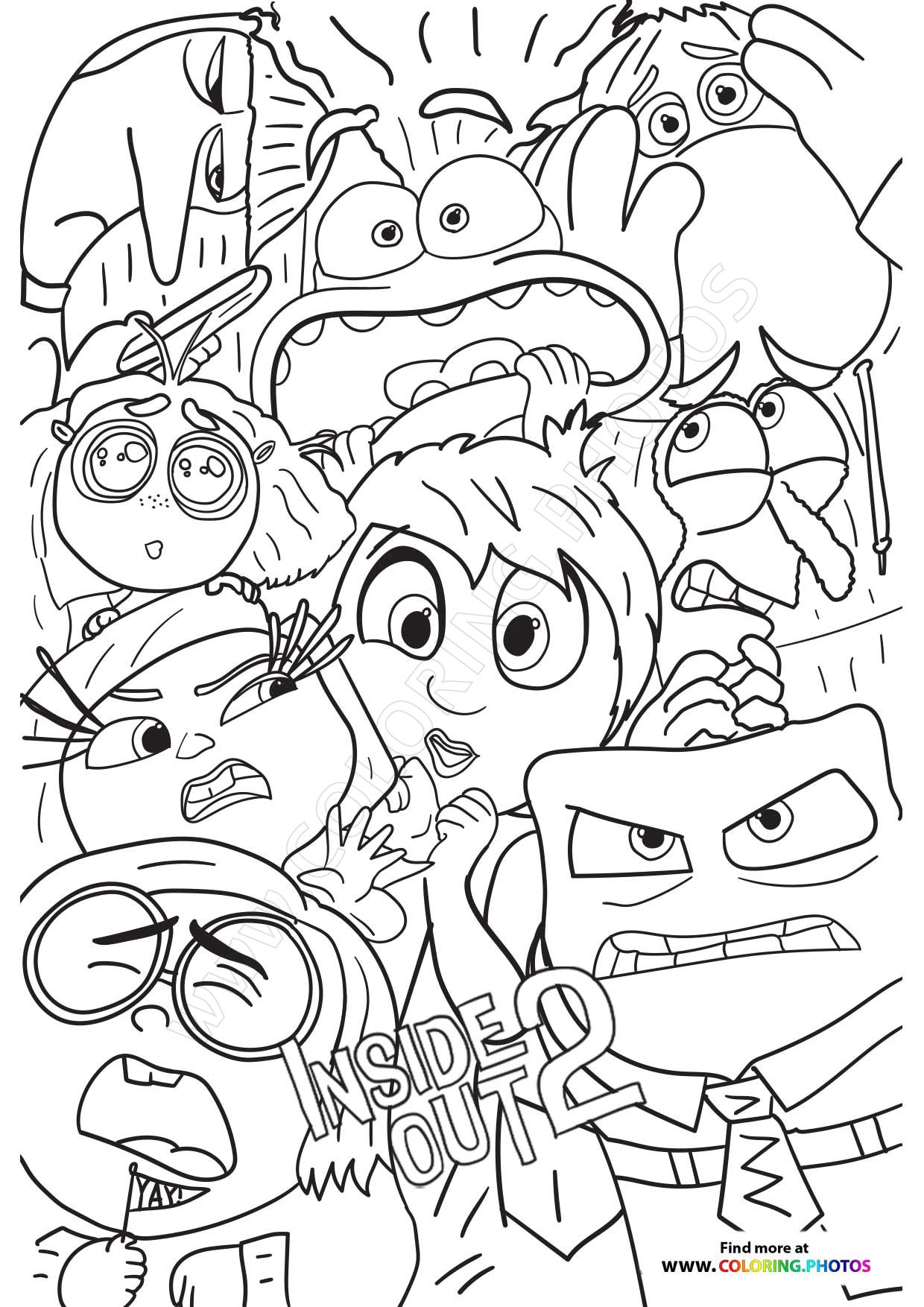 Inside Out 2 Coloring Pages