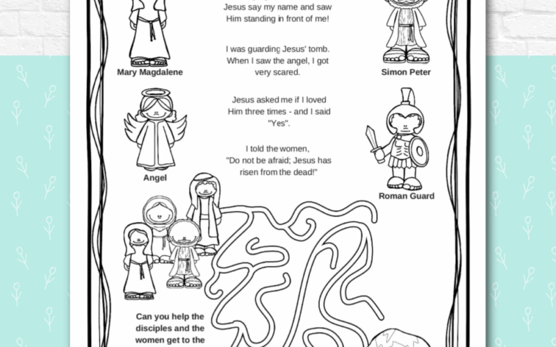Jesus Resurrection Easter Activity Pages Kids Bible Teacher