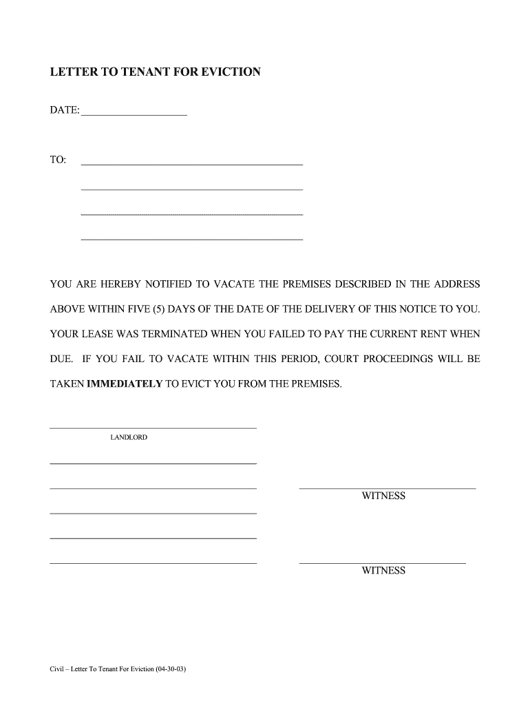free printable eviction notice template