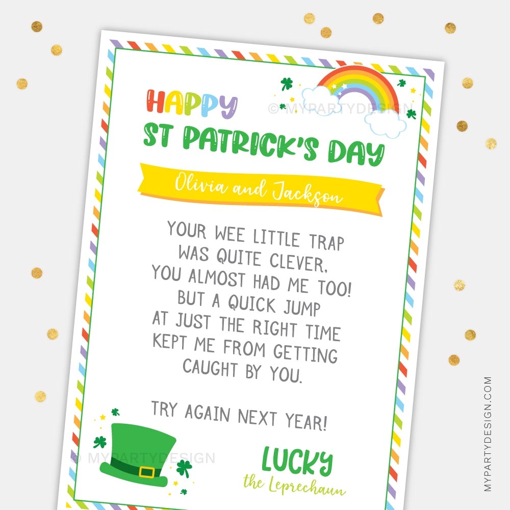 printable leprechaun trap letter