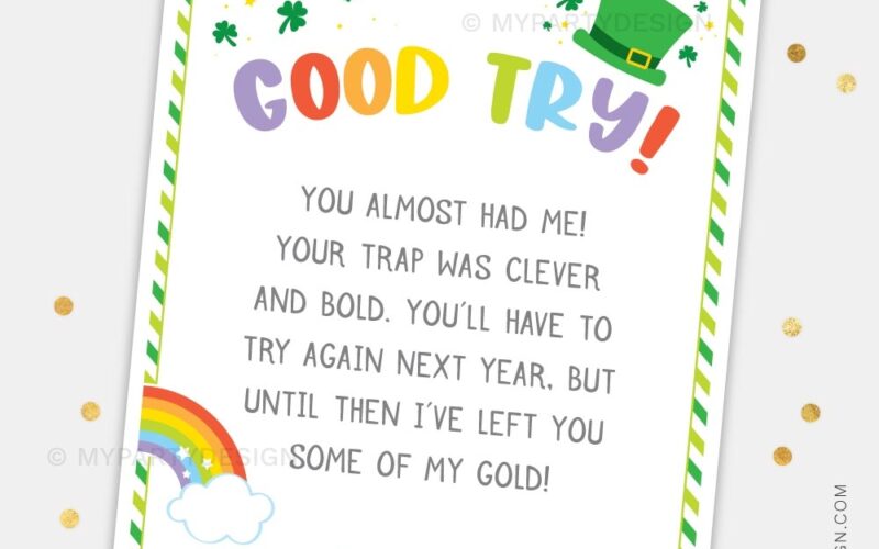 Leprechaun Trap Letter For St Patrick s Day My Party Design