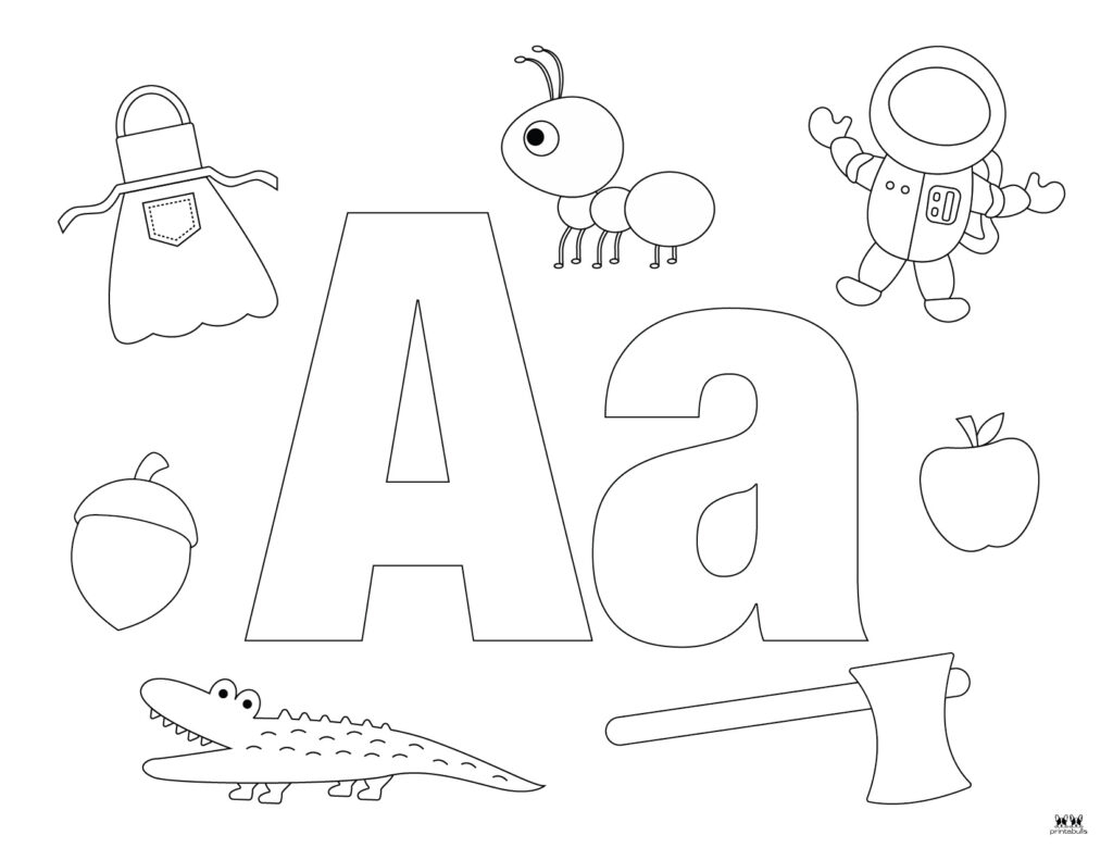 printable letter a coloring pages