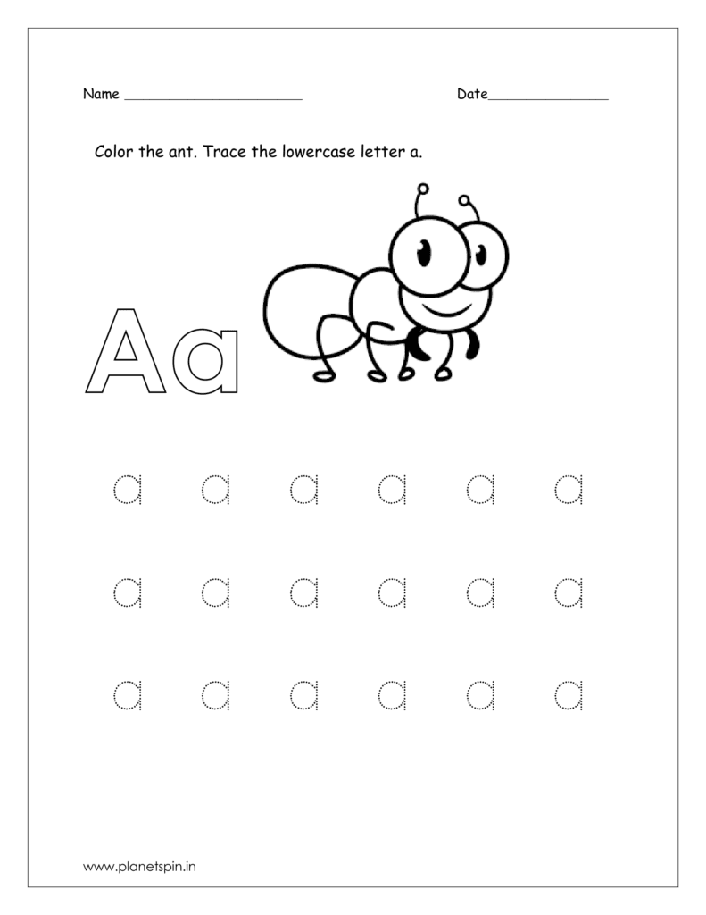 Letter A Worksheet PDF For Kindergarten Planetspin in