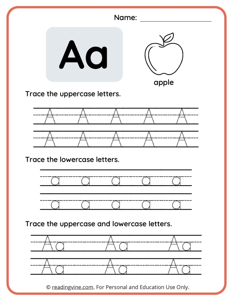 lowercase letter a printables