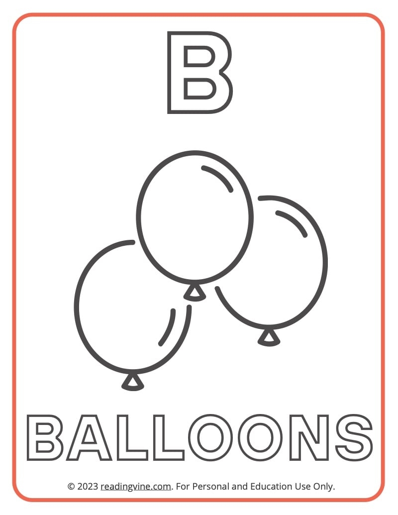 letter b coloring pages printable