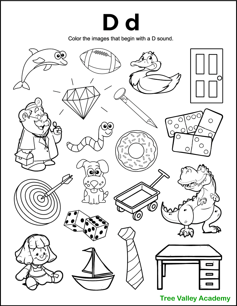 printable letter d worksheets