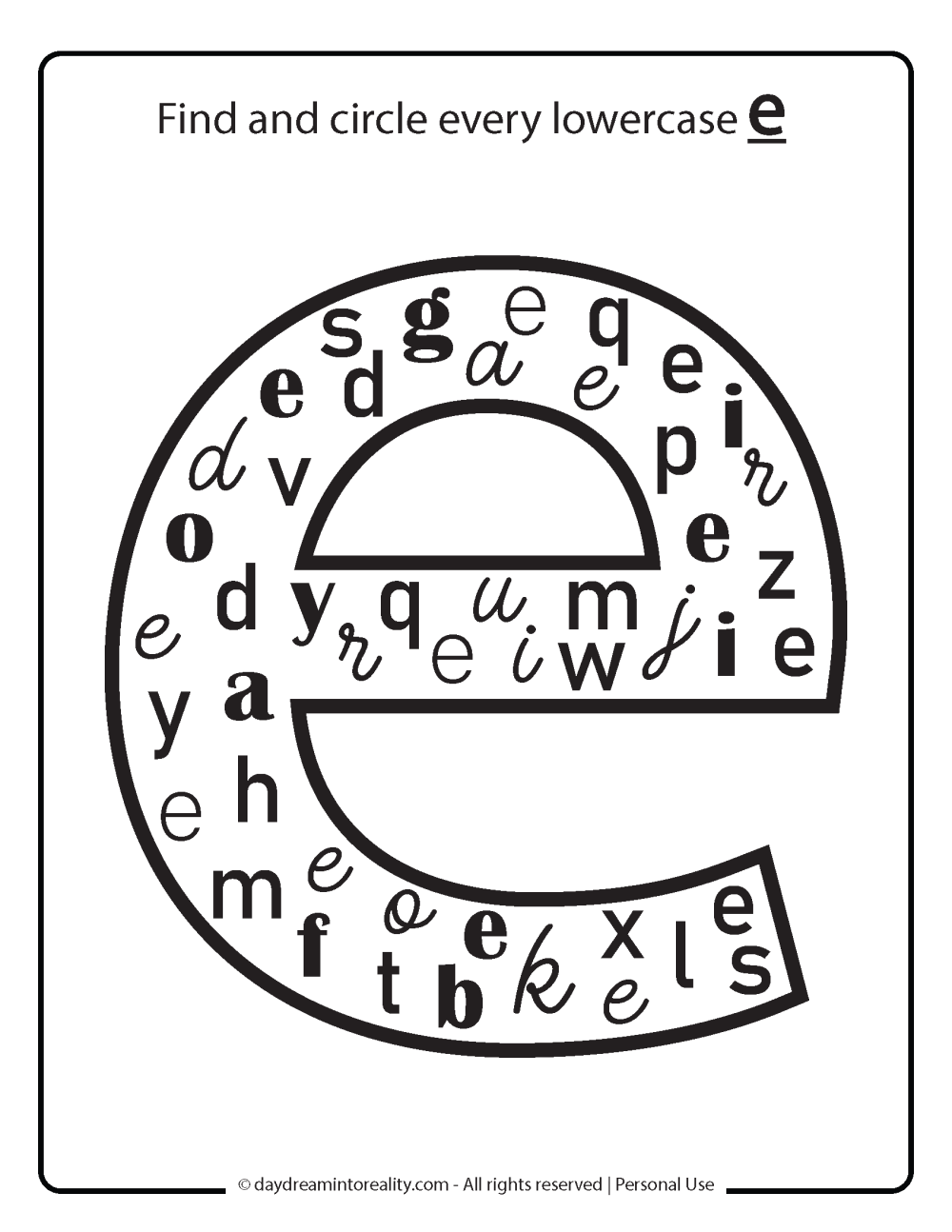 Letter E Worksheets 55 Free PDF Printables Daydream Into Reality