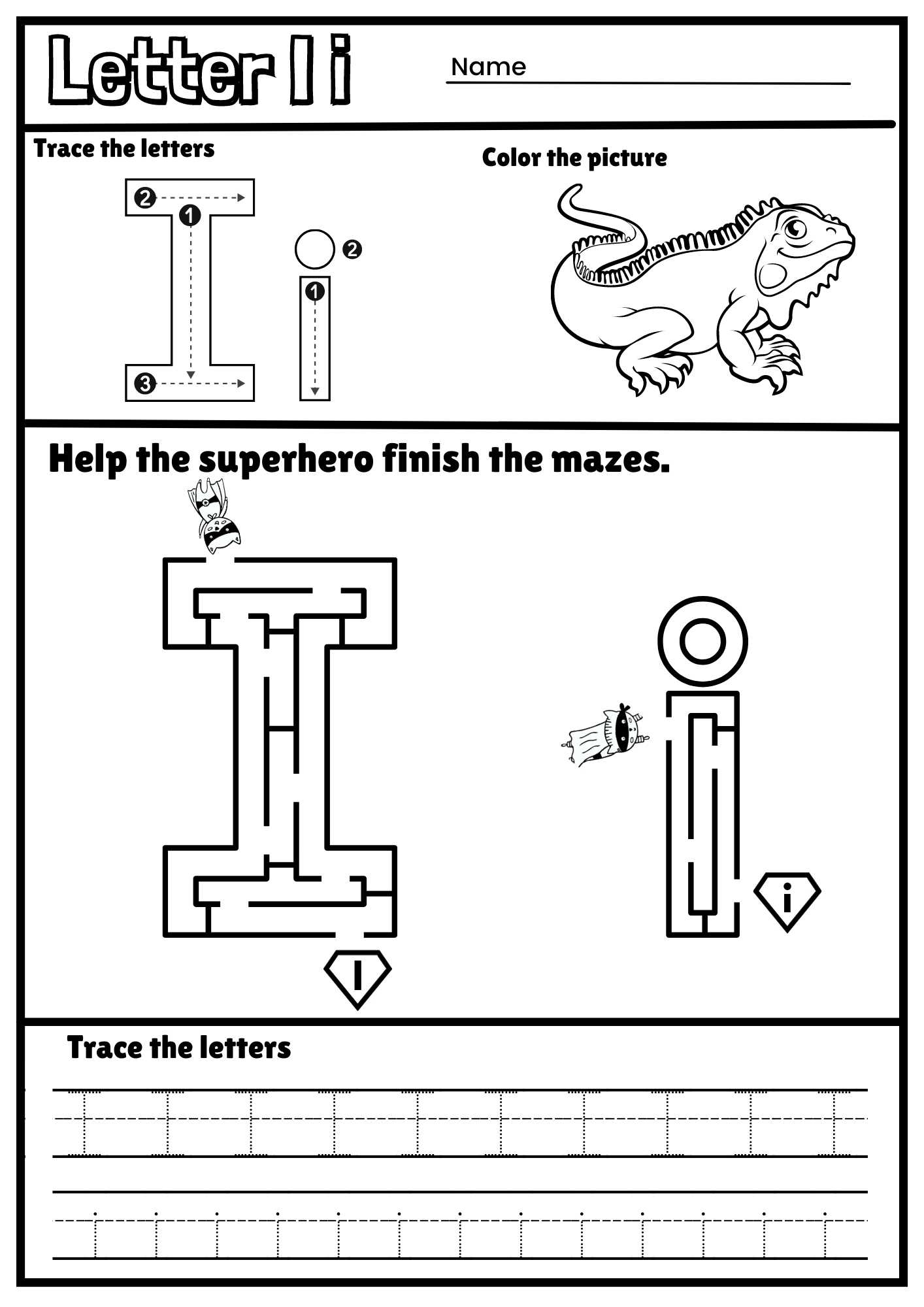 printable alphabet letter i