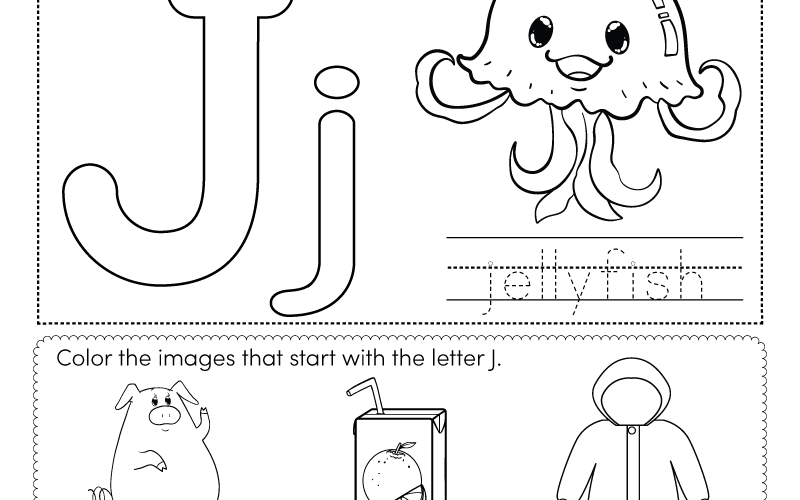 Letter J Coloring Worksheet Free Printable Digital PDF