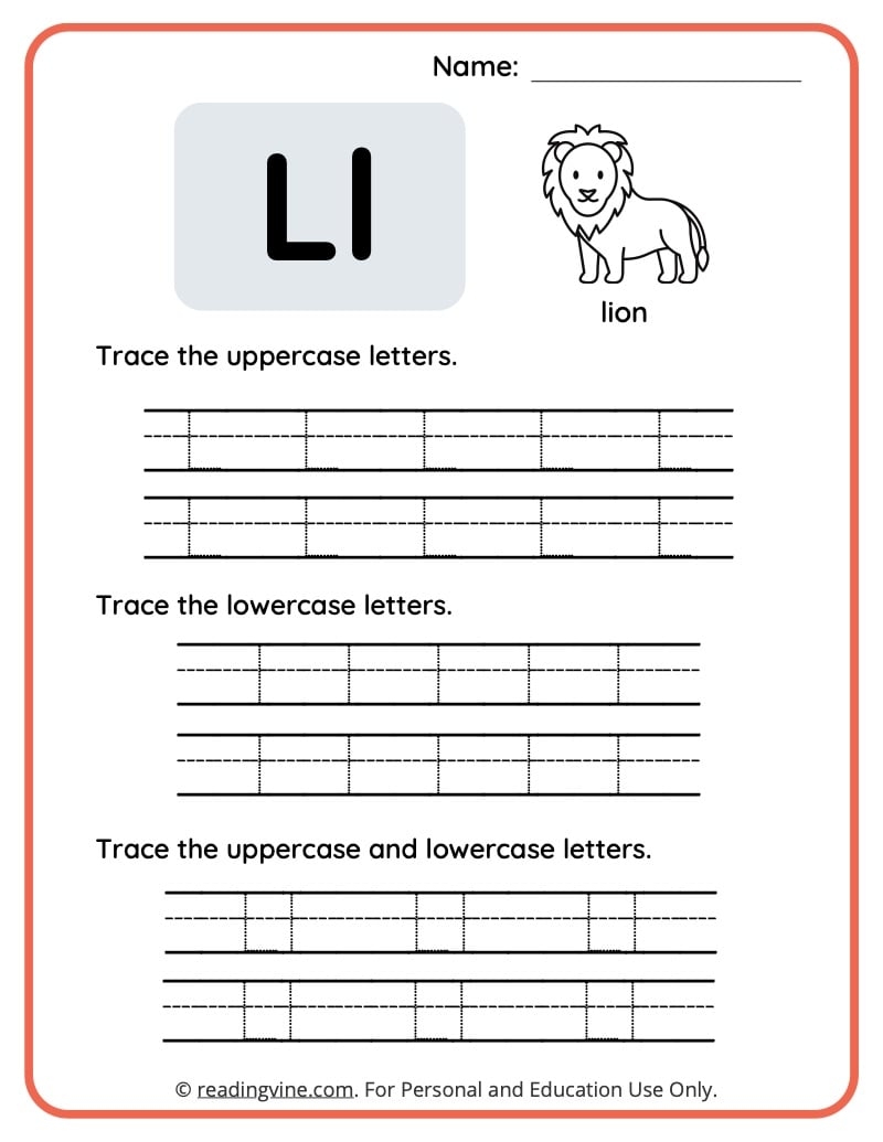letter l printable