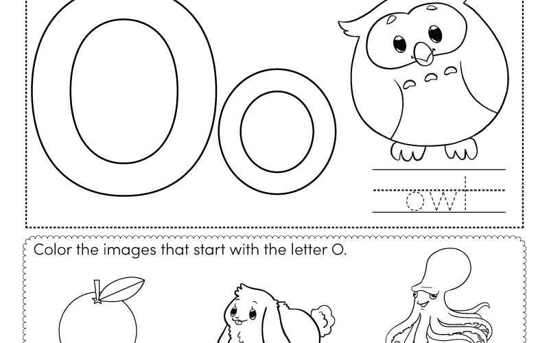 Letter O Coloring Worksheet Free Printable Digital PDF