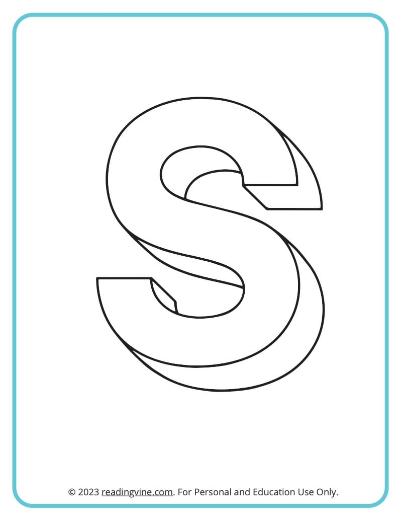 printable bubble letter s