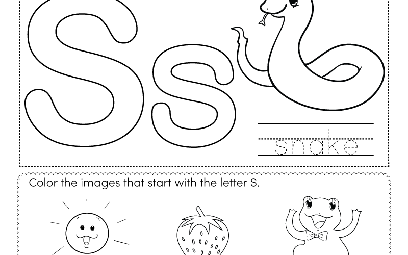 Letter S Coloring Worksheet Free Printable Digital PDF