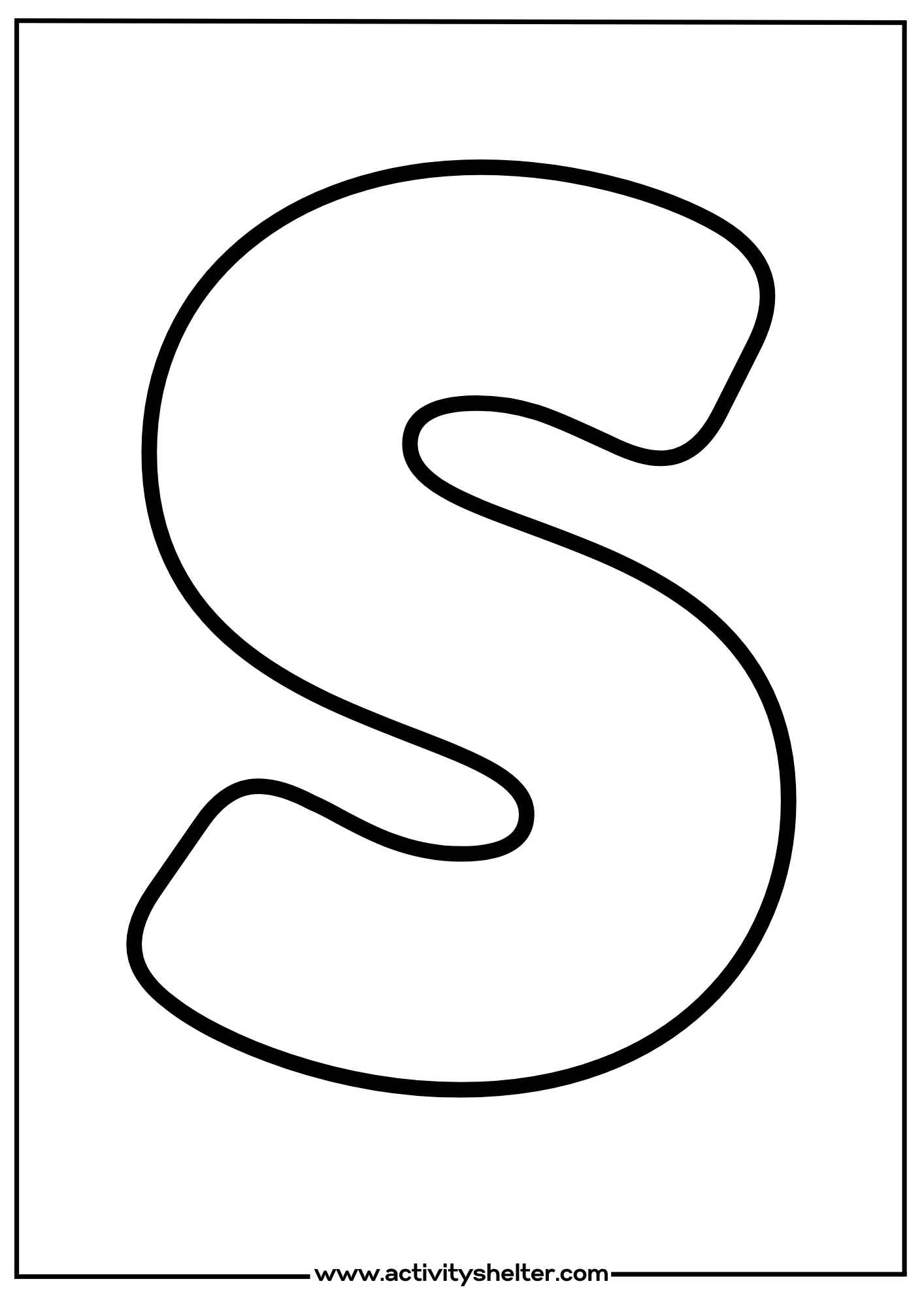 printable block letter s