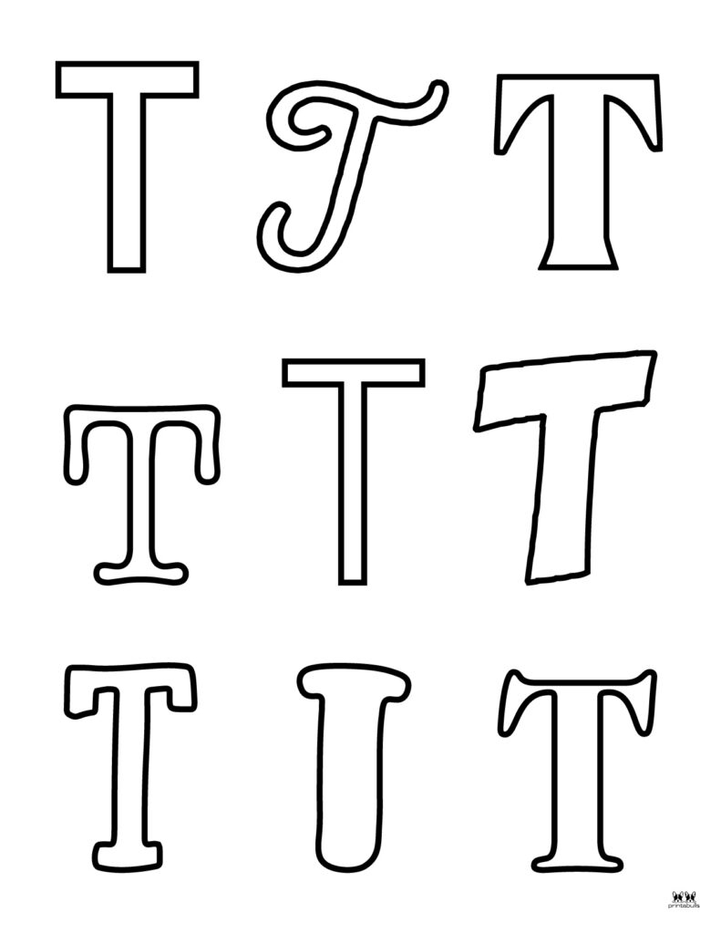 printable letter t