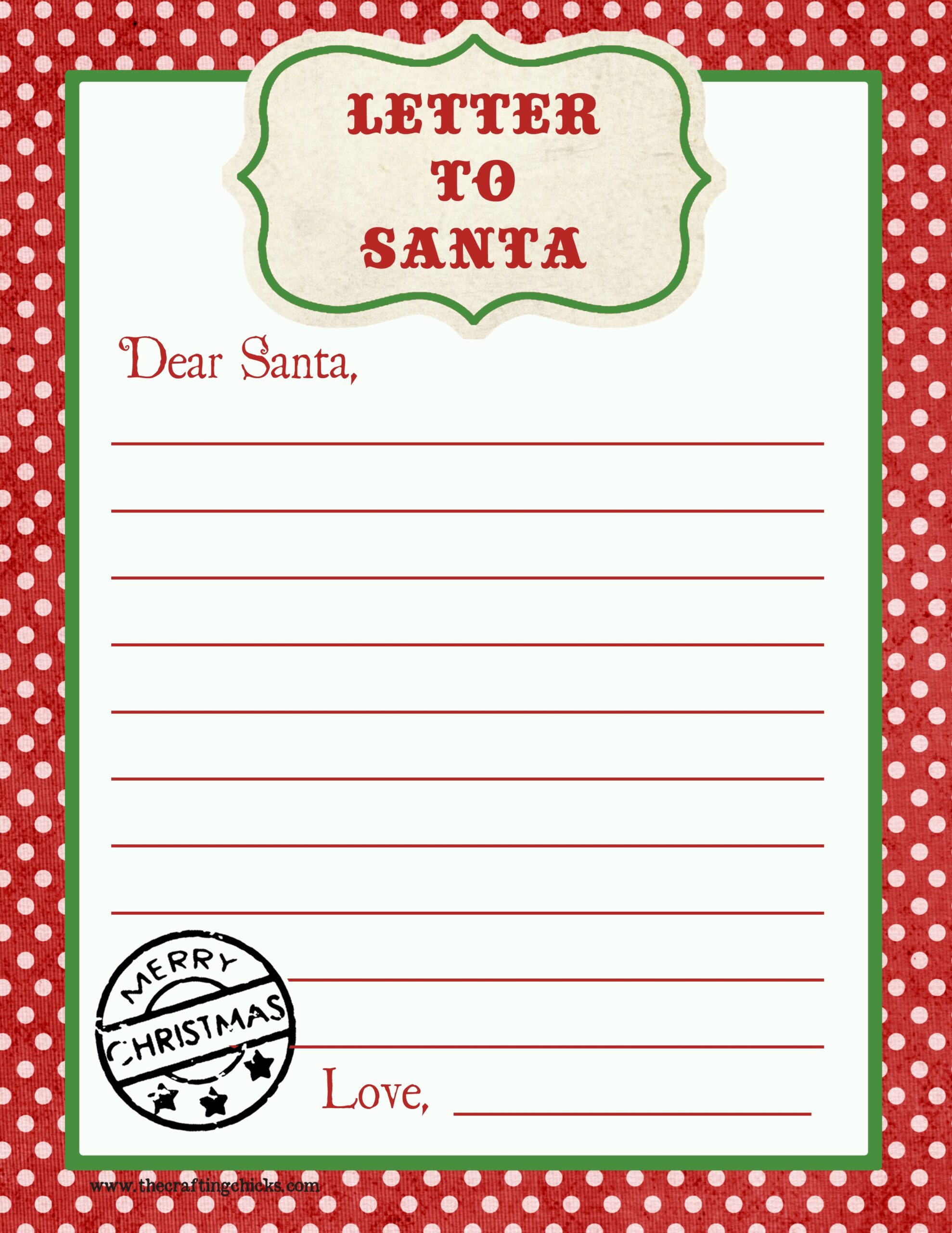 printable letter to santa
