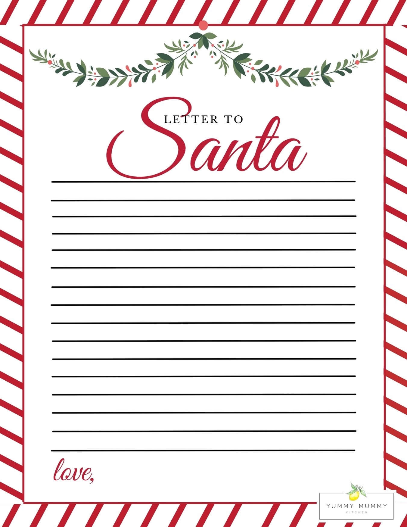 santa letter template free printable